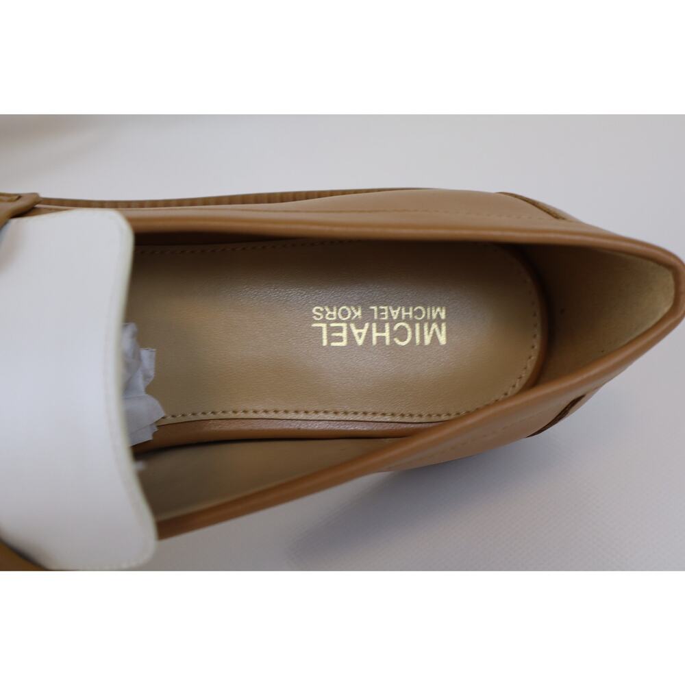NEW Michael Kors Eden Loafer Shoes Women's Tan Leather Slip On Size 6.5M - Picture 6 of 8
